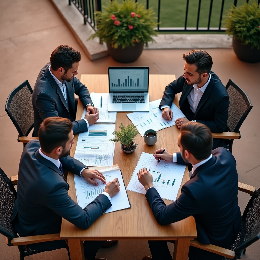 Команда изучает финансовые показатели предприятия